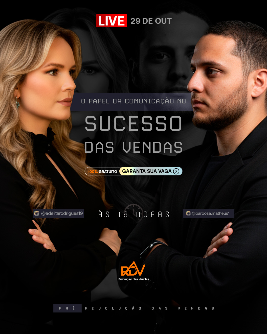 Banner da Live RDV – O Papel da Comunicação no Sucesso das Vendas